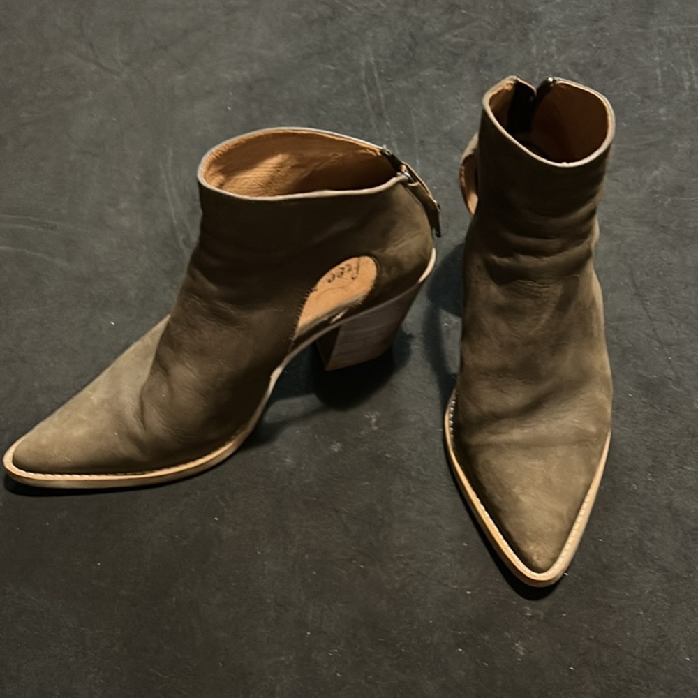Free People Cut-out Tan Ankle Boots